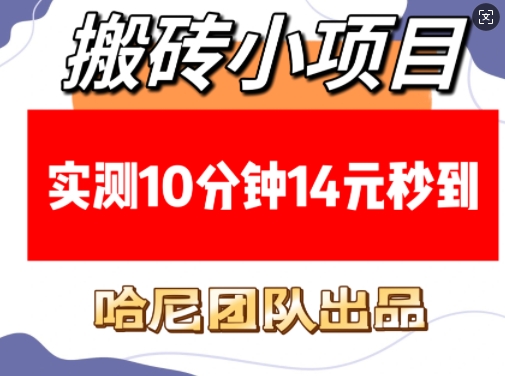 搬砖小项目，实测10分钟14元秒到，每天稳定几张(赠送必看稳定)-铭创资源库