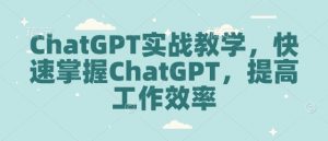 ChatGPT实战教学,快速掌握ChatGPT,提高工作效率-铭创资源库