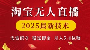 淘宝无人直播2025最新技术 无需值守，稳定捞金，月入5位数【揭秘】-铭创资源库