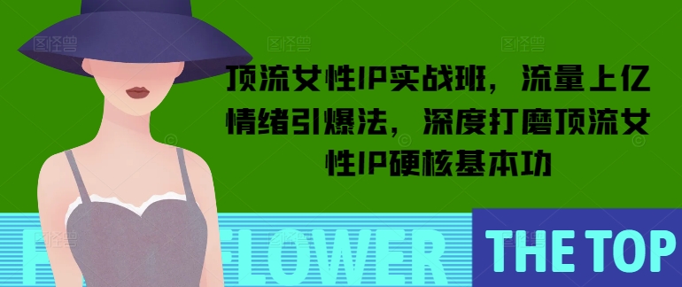 顶流女性IP实战班，流量上亿情绪引爆法，深度打磨顶流女性IP硬核基本功-铭创资源库