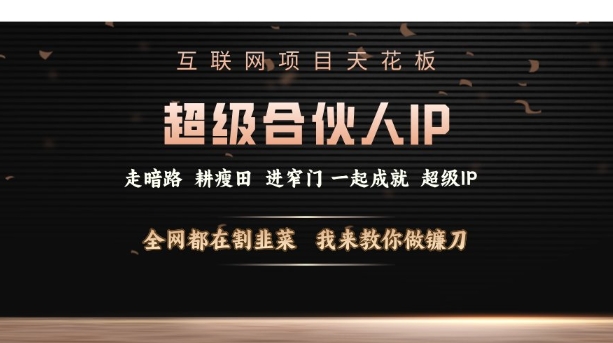 互联网项目天花板，超级合伙人IP，全网都在割韭菜，我来教你做镰刀【仅揭秘】-铭创资源库