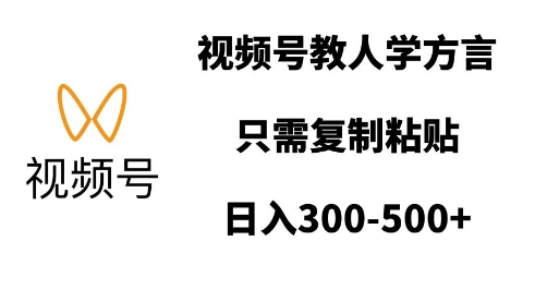 视频号教人学方言，只需复制粘贴，日入多张-铭创资源库