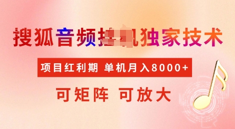 全网首发搜狐音频挂JI独家技术，项目红利期，可矩阵可放大，稳定月入8k【揭秘】-铭创资源库