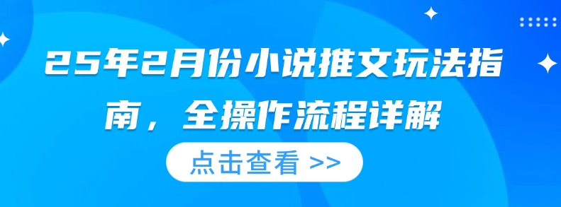 25年2月份小说推文玩法指南，全操作流程详解-铭创资源库