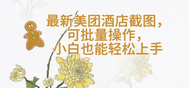【轻云】最新美团酒店截图，可批量操作，小白也能轻松上手-铭创资源库