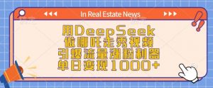用DeepSeek做哪吒走秀视频,引爆流量涨粉利器,单日变现1k-铭创资源库