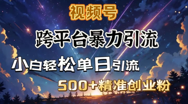 跨平台暴力引流，私域完美闭环，日引500+精准创业粉-铭创资源库