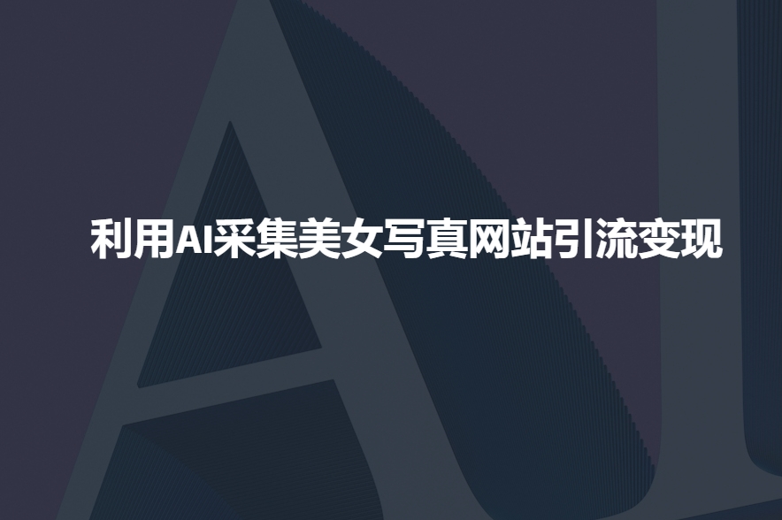 利用AI采集美女写真网站引流变现，引流嘎嘎的-铭创资源库
