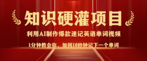 知识硬灌,10秒钟让你记住一个单词,3分钟一个视频,日入多张不是梦-铭创资源库