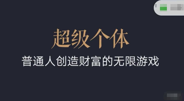 超级个体2024-2025翻盘指南，普通人创造财富的无限游戏-铭创资源库