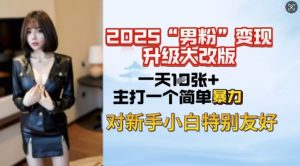 2025男粉变现全新玩法升级，日入上千简简单单，小白可轻松上手-铭创资源库