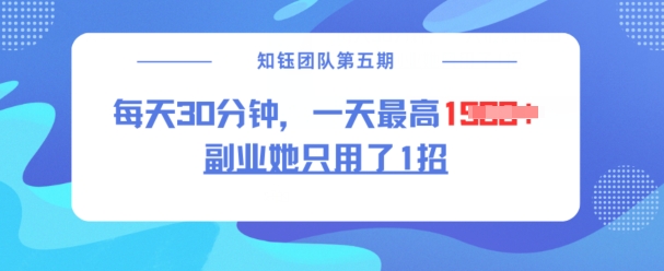 副业她只用了1招，每天30分钟，无脑二创，一天最高1.5k-铭创资源库