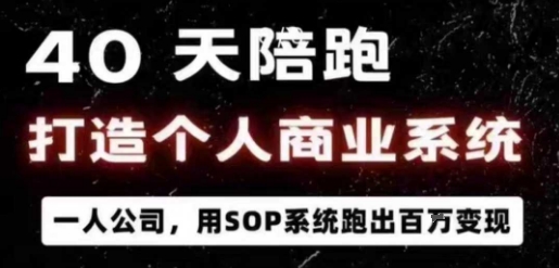 40天陪跑打造个人商业系统，一人公司，用SOP系统跑出百W变现-铭创资源库