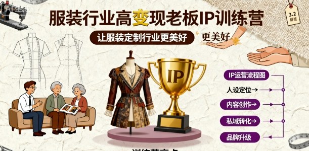 服装行业高变现老板IP训练营，让服装定制行业更美好-铭创资源库
