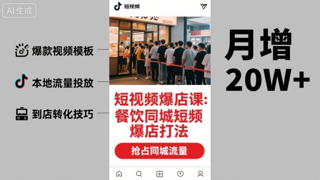 短视频爆店课，餐饮同城短视频爆店打法-铭创资源库