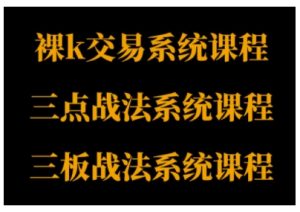 裸K体系、三点体系、三板体系三套系统课程，从基础到进阶，助力交易者构建系统化交易思路-铭创资源库
