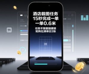 酒店截图任务,15秒完成一单,一单0.6米,任务不限量随便接,矩阵拉满单日3张【揭秘】-铭创资源库