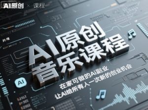 AI原创音乐课程,在家可做的Ai副业,让Ai给所有人一次新的创业机会-铭创资源库