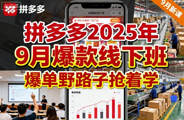 拼多多2025年9月爆款线下班，爆单野路子抢着学-铭创资源库